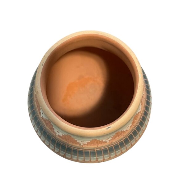 1995 Ira Morgan Sgraffito Navajo / Diné Etched American Indian Pottery Vase - Picture 4 of 7